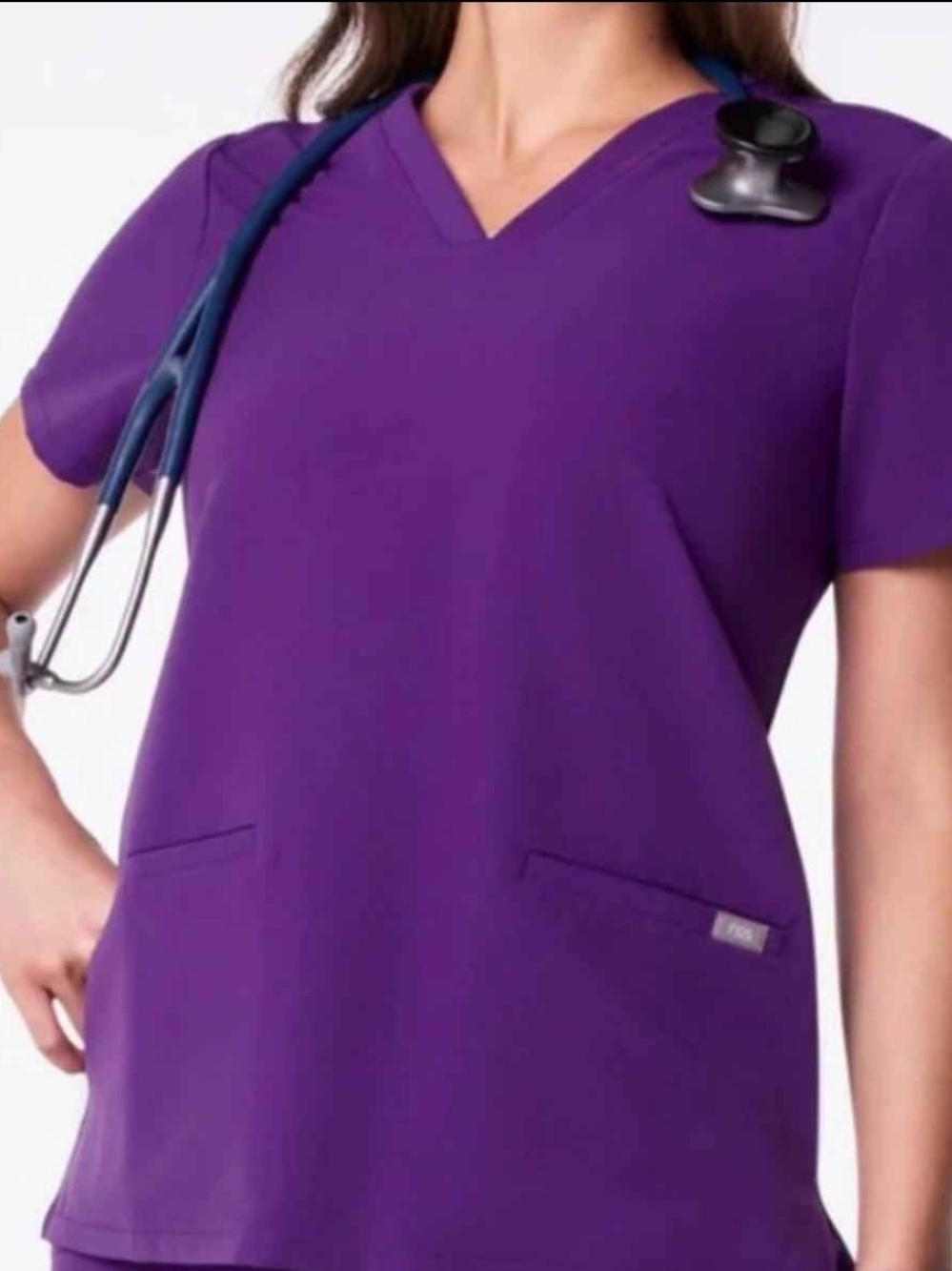 Figs Women's V-Neck Tunic Top Ultra Violet PO -1651
